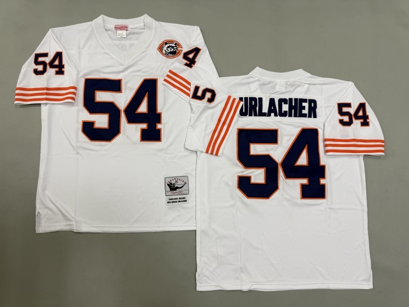 Men 2025 Nike Chicago Bears #54 Urlacher white Throwback Limited NFL Jersey style 001->chicago bears->NFL Jersey